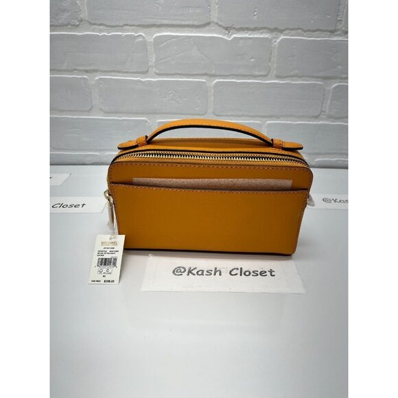 Michael kors Crossbody Double Zip Jet Set Item Purse Honeycomb Yellow - Picture 4 of 12